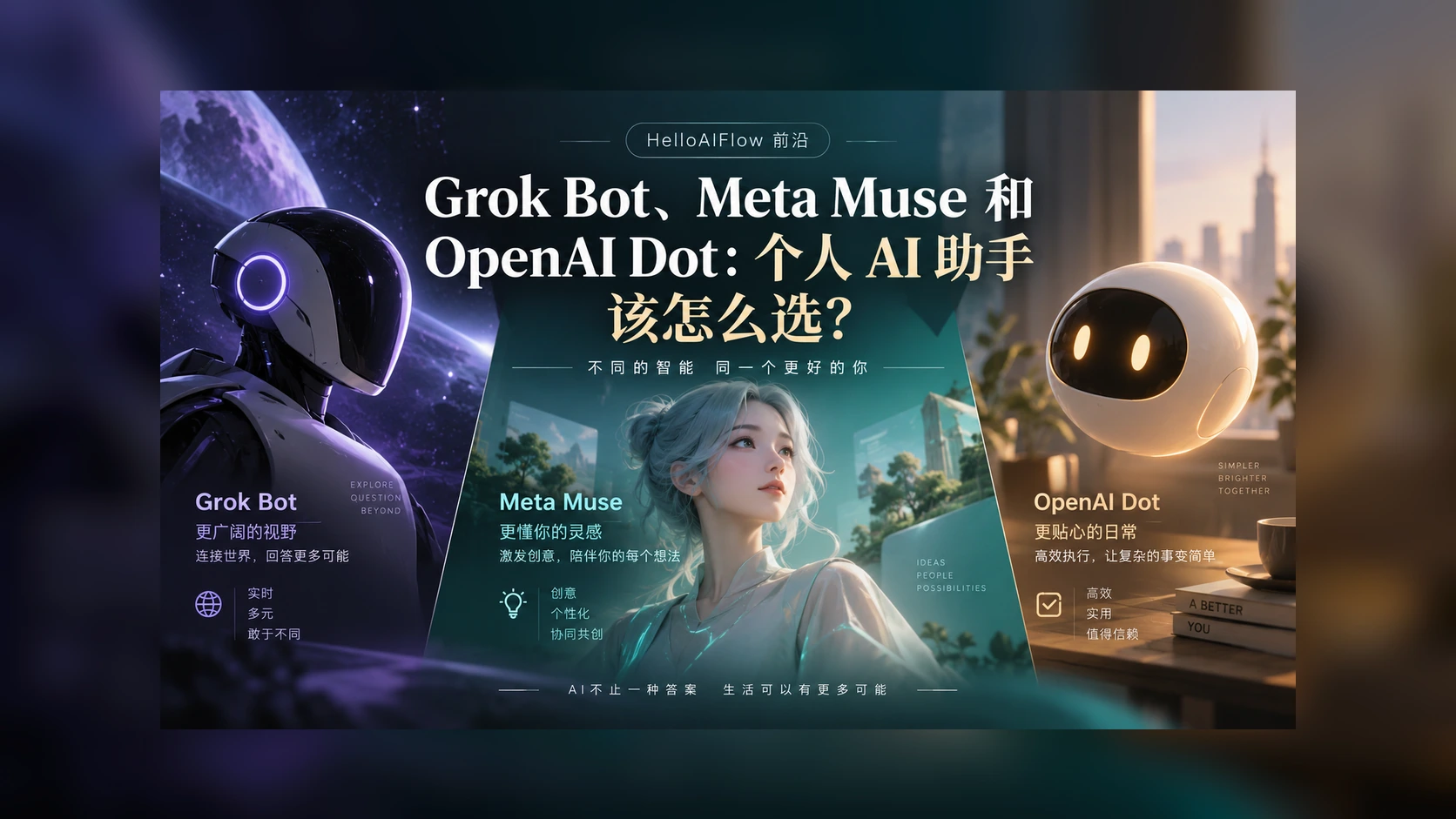 Grok Bot、Meta Muse 和 OpenAI Dot：个人 AI 助手该怎么选？封面