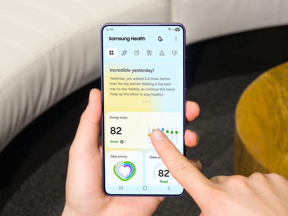 新版 Samsung Health 首页界面