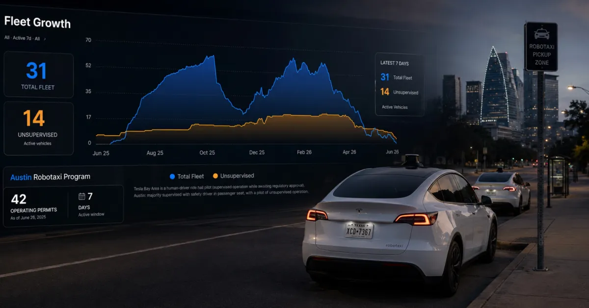 Tesla Robotaxi 最新“零责任事故”背后，是车队暴露量和运营规模都还太小封面